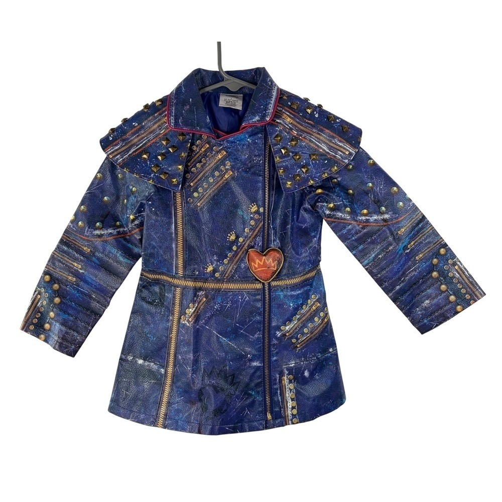 Disney‎ Descendants Evie Costume Jacket Blue Studded Heart Patch Girls Size 4